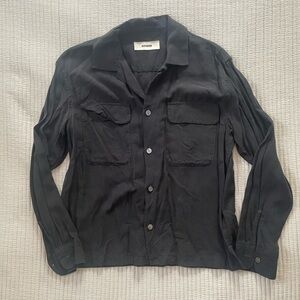 Buck Mason Soft Black Silken Twill Studio Shirt XS